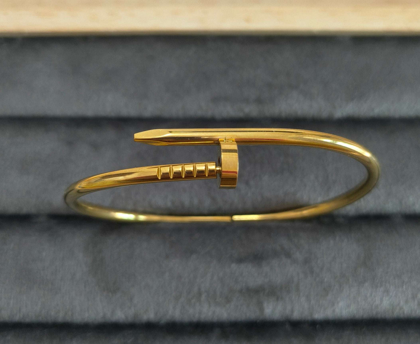 Antitarnish Golden Nail Cuff Bracelet 18K Gold Plated