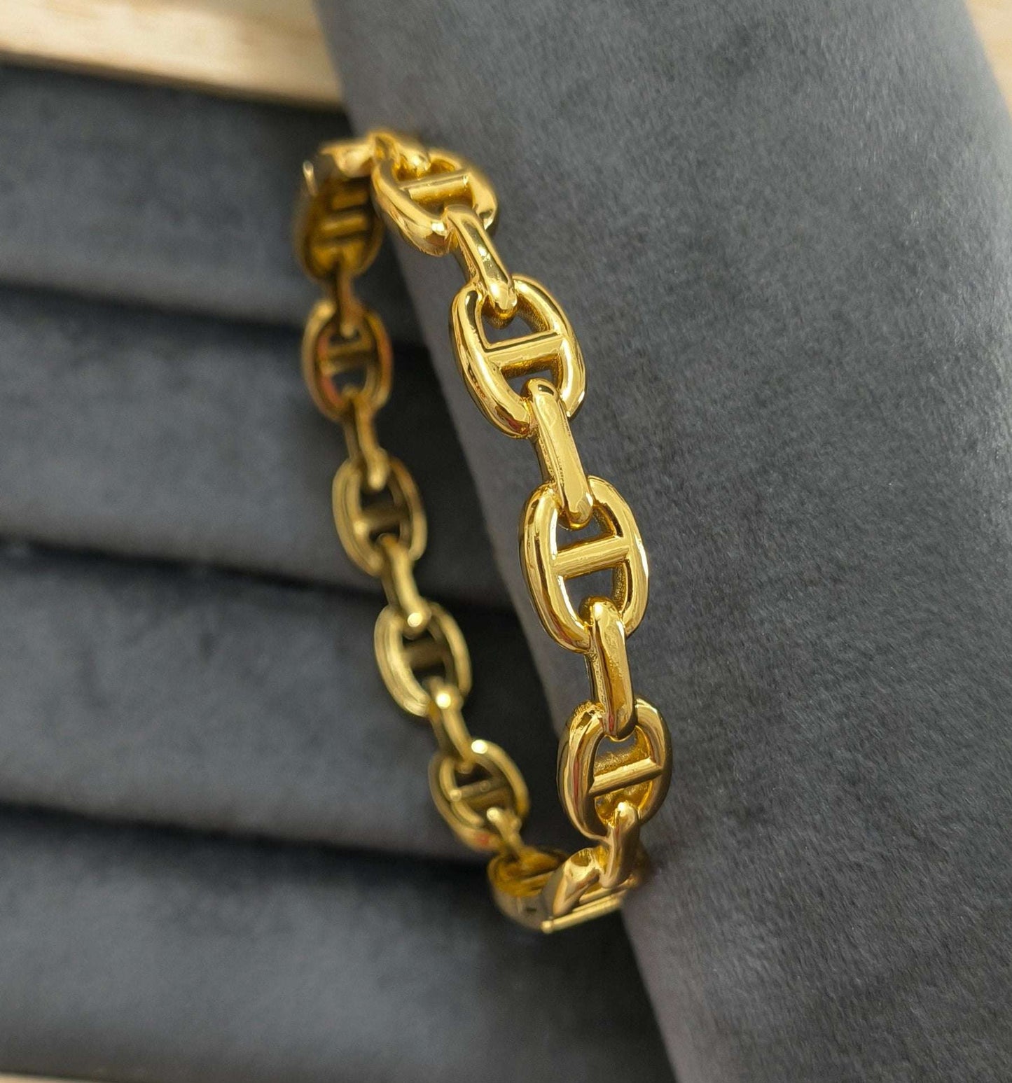 Antitarnish Luxury Link Chain Bracelet 18K Gold Plated