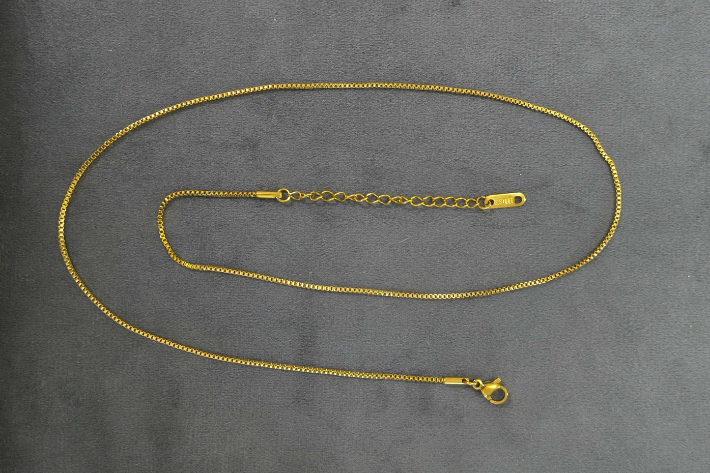 Antitarnish Men's Delicate Box Chain 18K Gold Plated