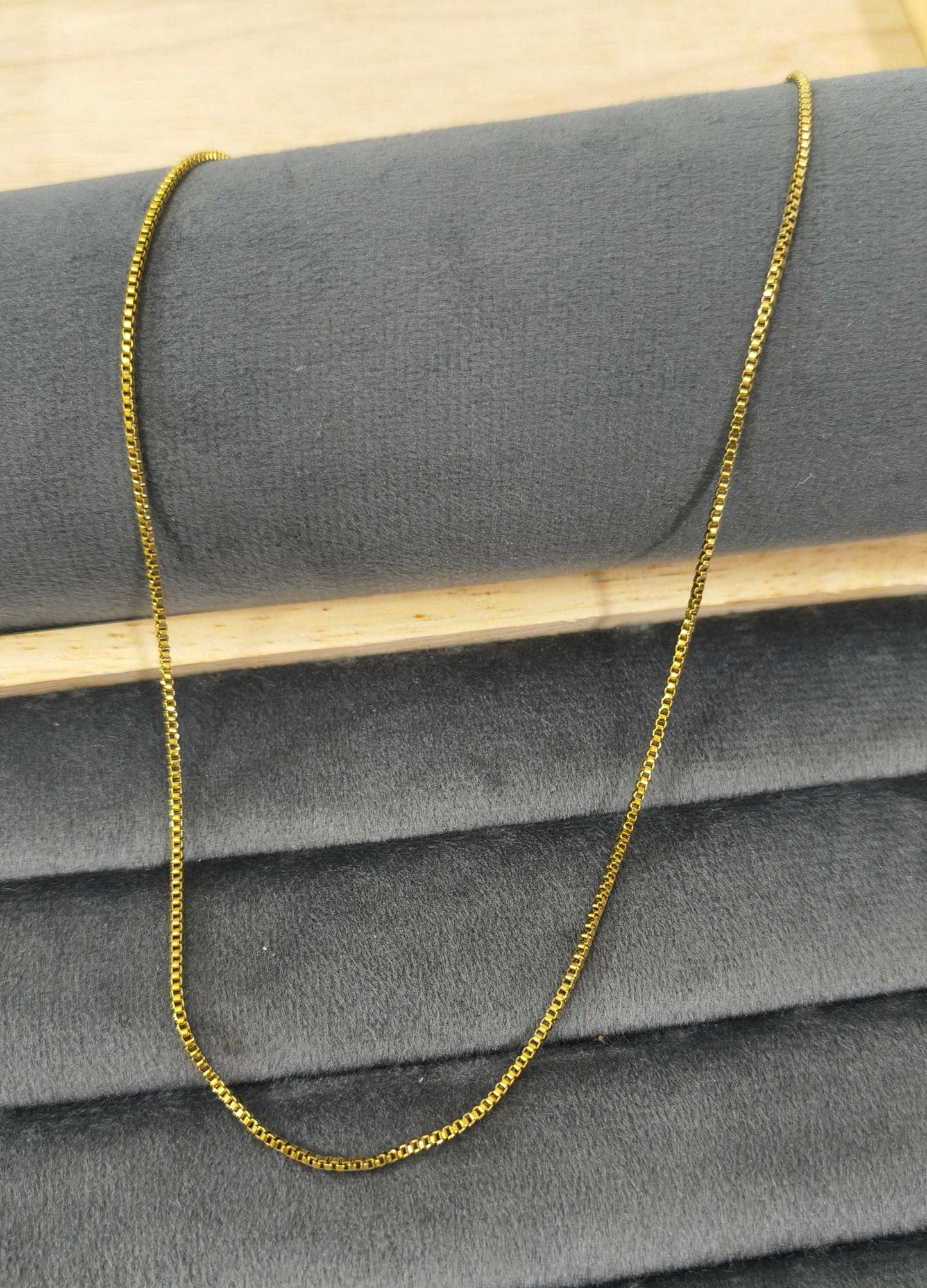 Antitarnish Men's Delicate Box Chain 18K Gold Plated