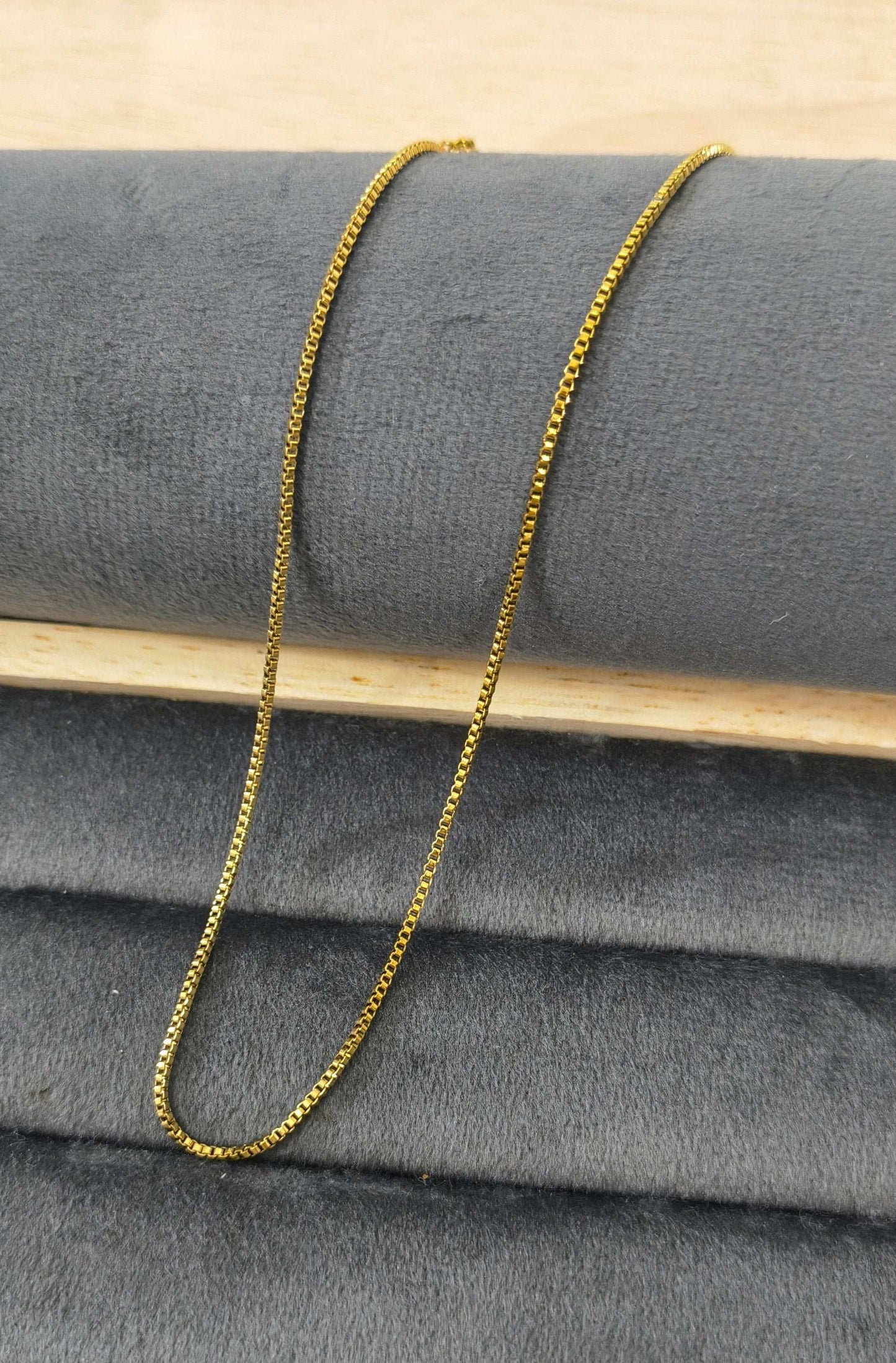 Antitarnish Men's Delicate Box Chain 18K Gold Plated