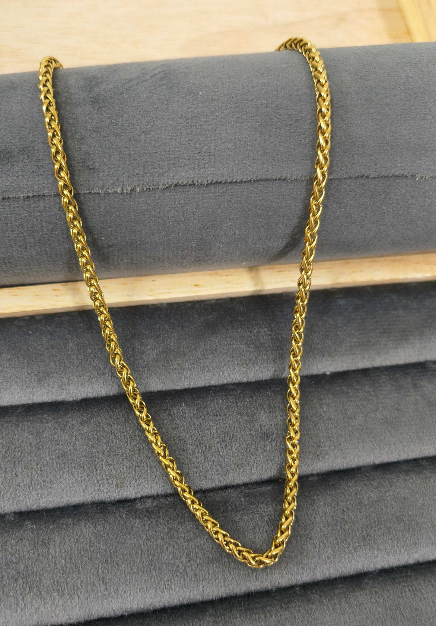 Antitarnish Men's Stylish Braided Chain 18K Gold Plated