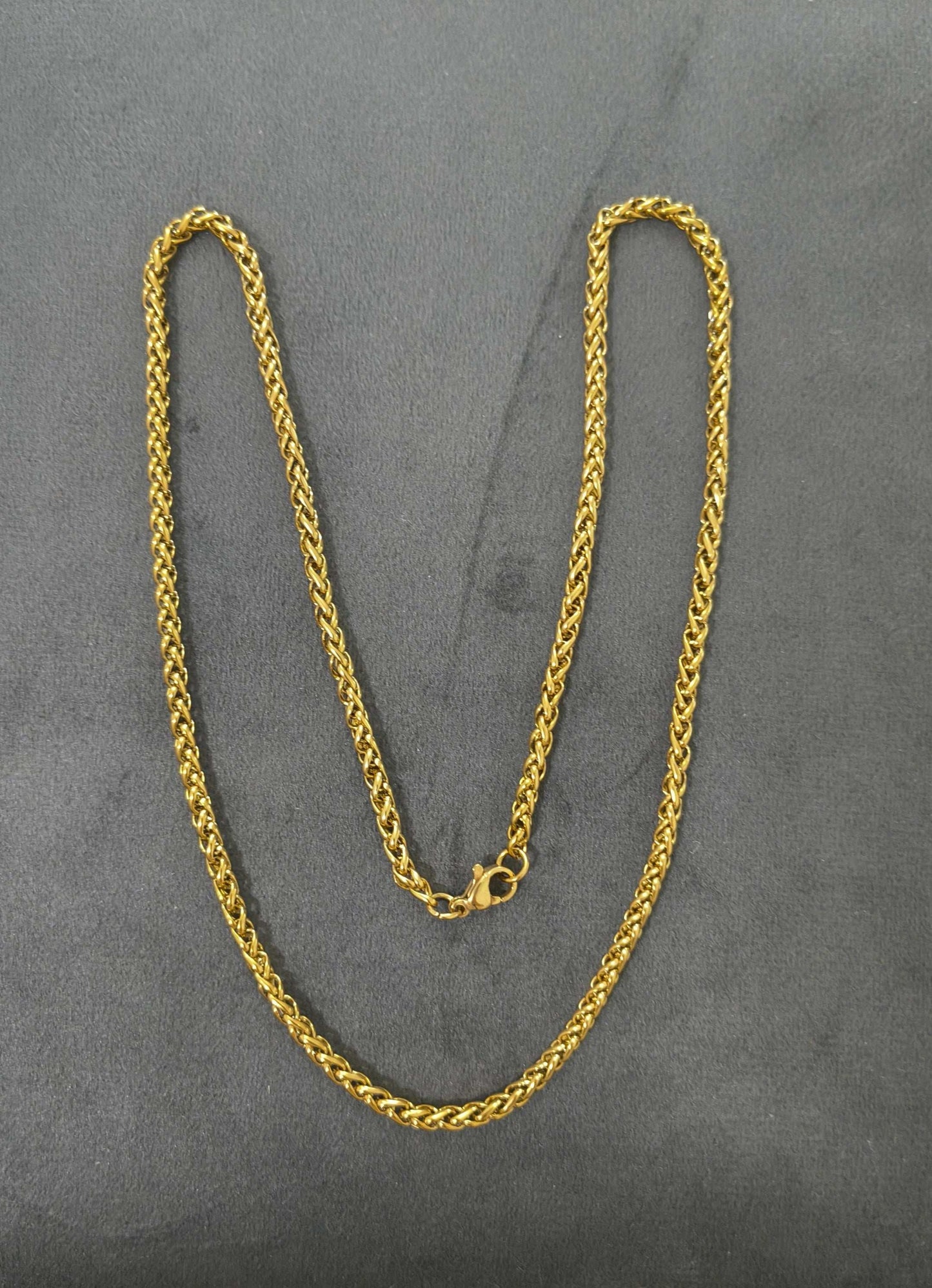 Antitarnish Men's Stylish Braided Chain 18K Gold Plated
