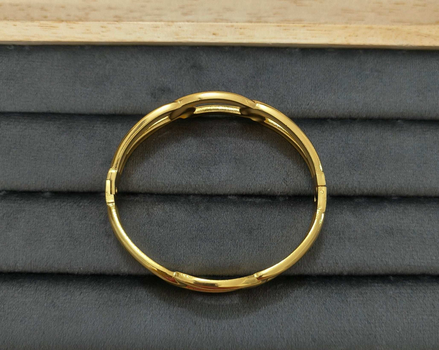 Antitarnish Solid Geometric Chain Bracelet 18K Gold Plated