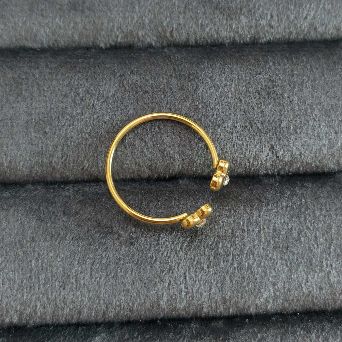 Antitarnish Tiny Hearts Open Ring 18K Gold Plated
