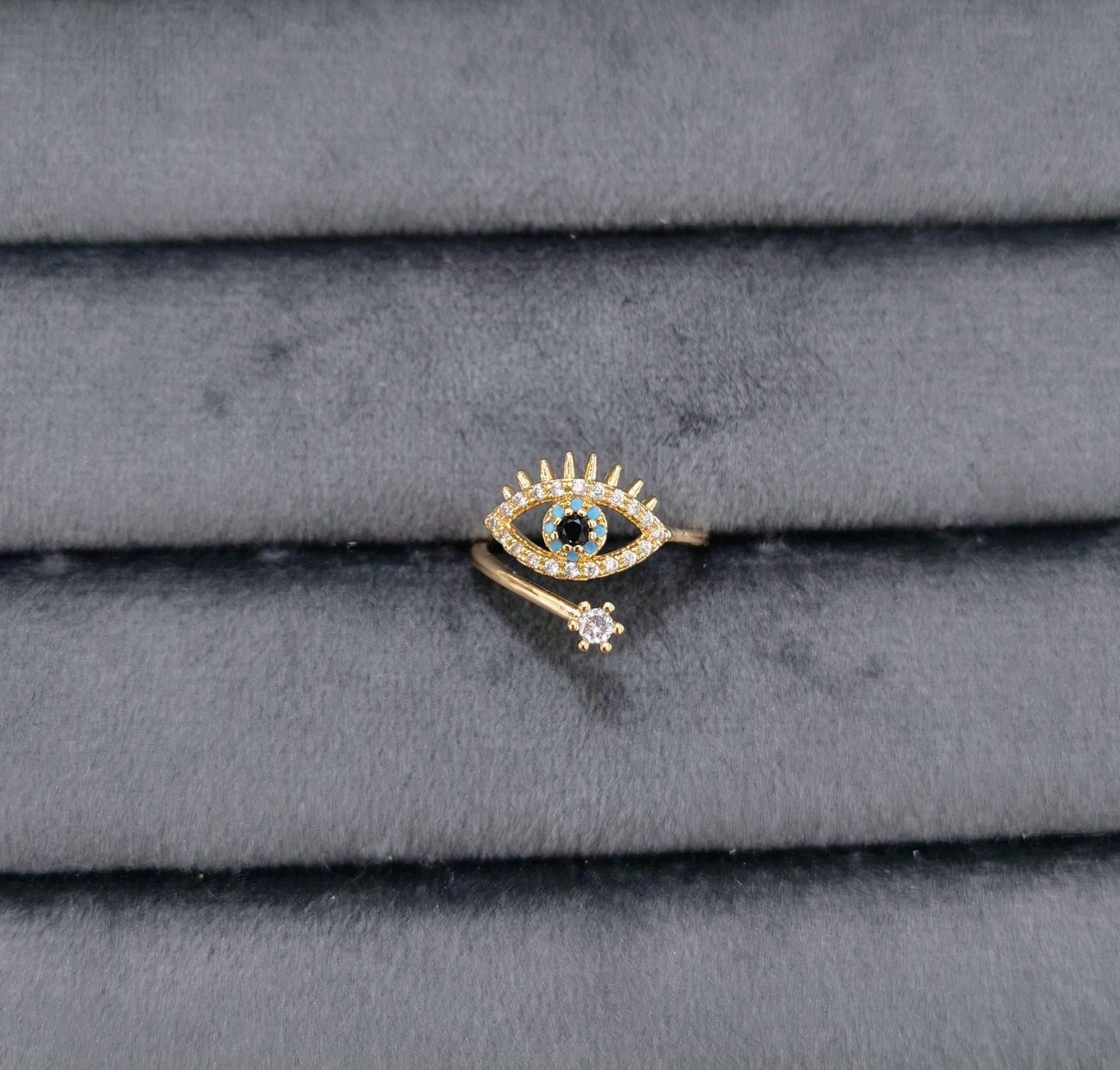 Antitarnish Trendy Evil Eye Ring 18K Gold Plated