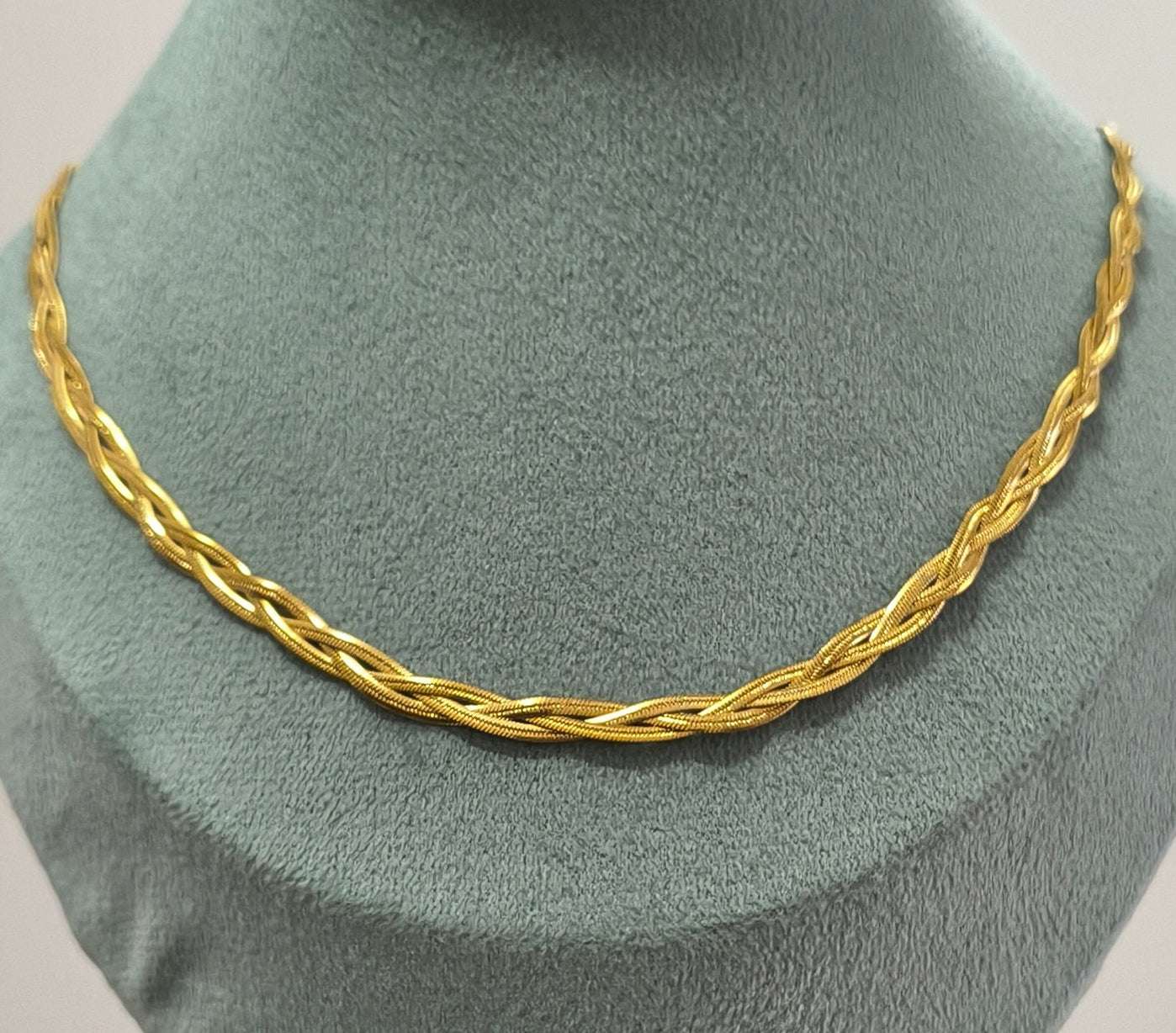 Antitarnish Unisex Braided Snake Chain 18K Gold Plated