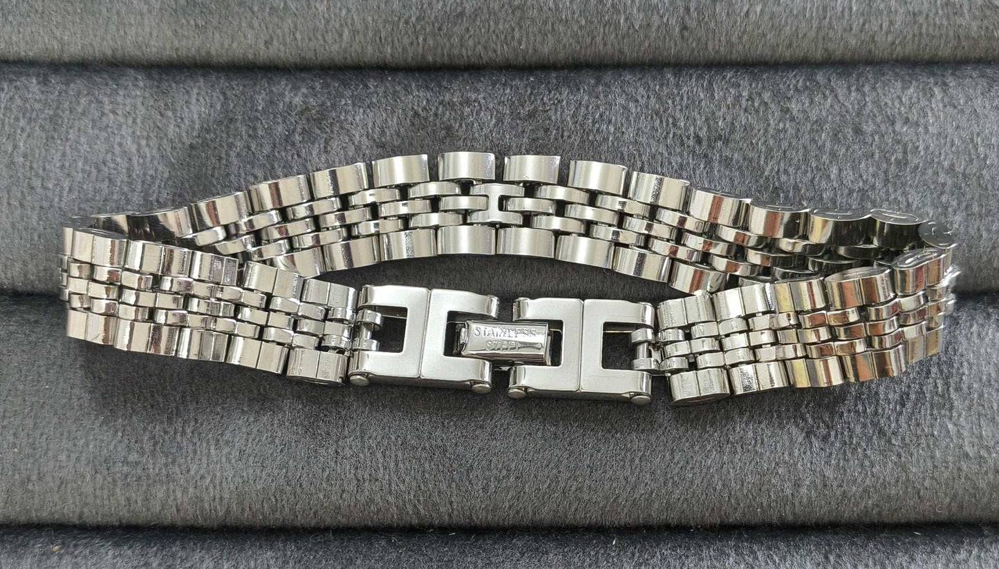 Antitarnish Watch Strap Luxury Chain Bracelet Silver Plated