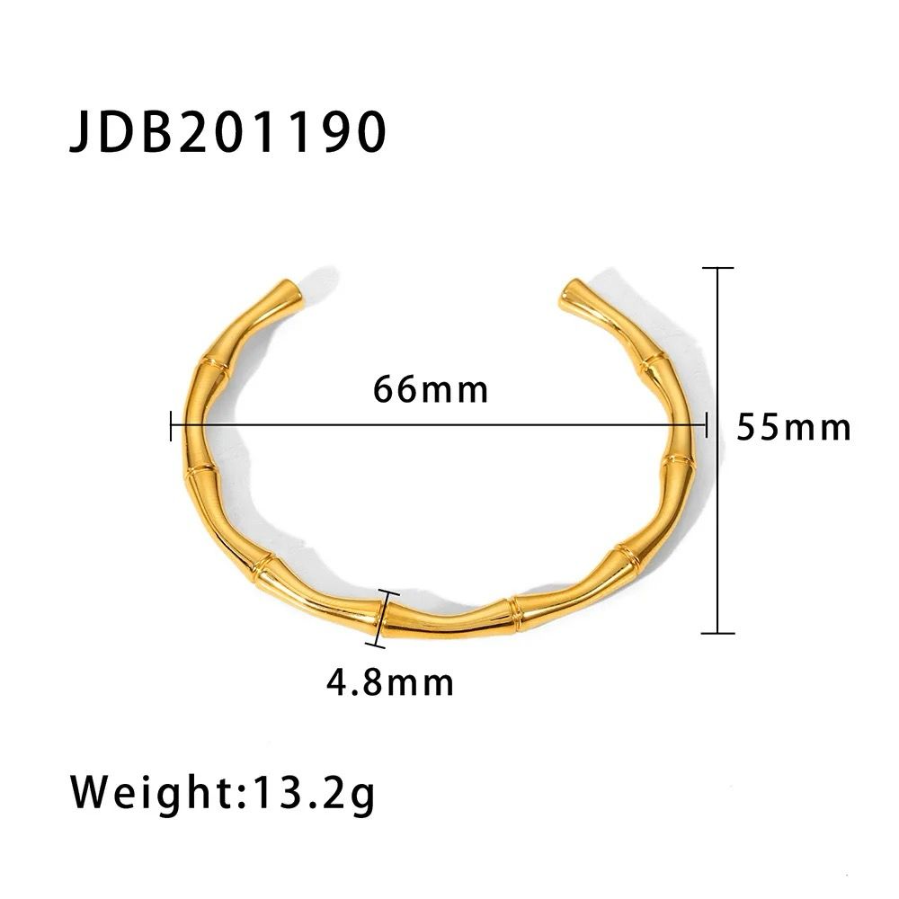 Antitarnish Bamboo Style Bracelet 18K Gold Plated