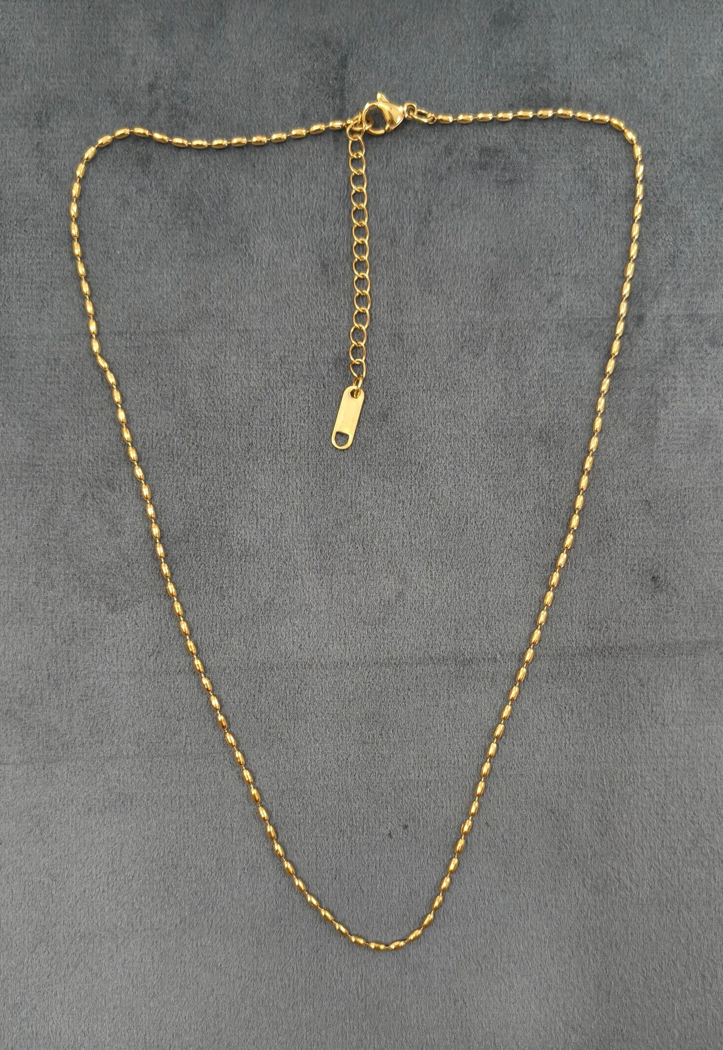 Antitarnish Dainty Beadwork Chain Necklace 18K PVD Plated