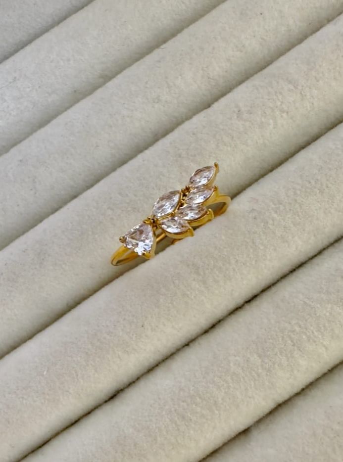 Antitarnish Dainty Heart Solitaire Ring 18K Gold Plated