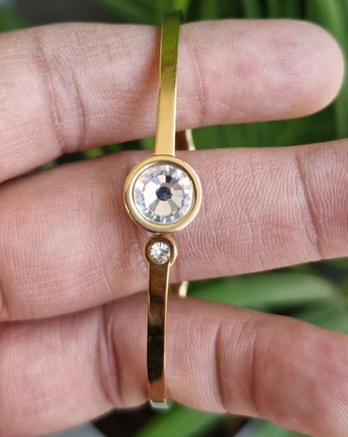 Antitarnish Dainty Stone Studded Bracelet 18K Gold Plated