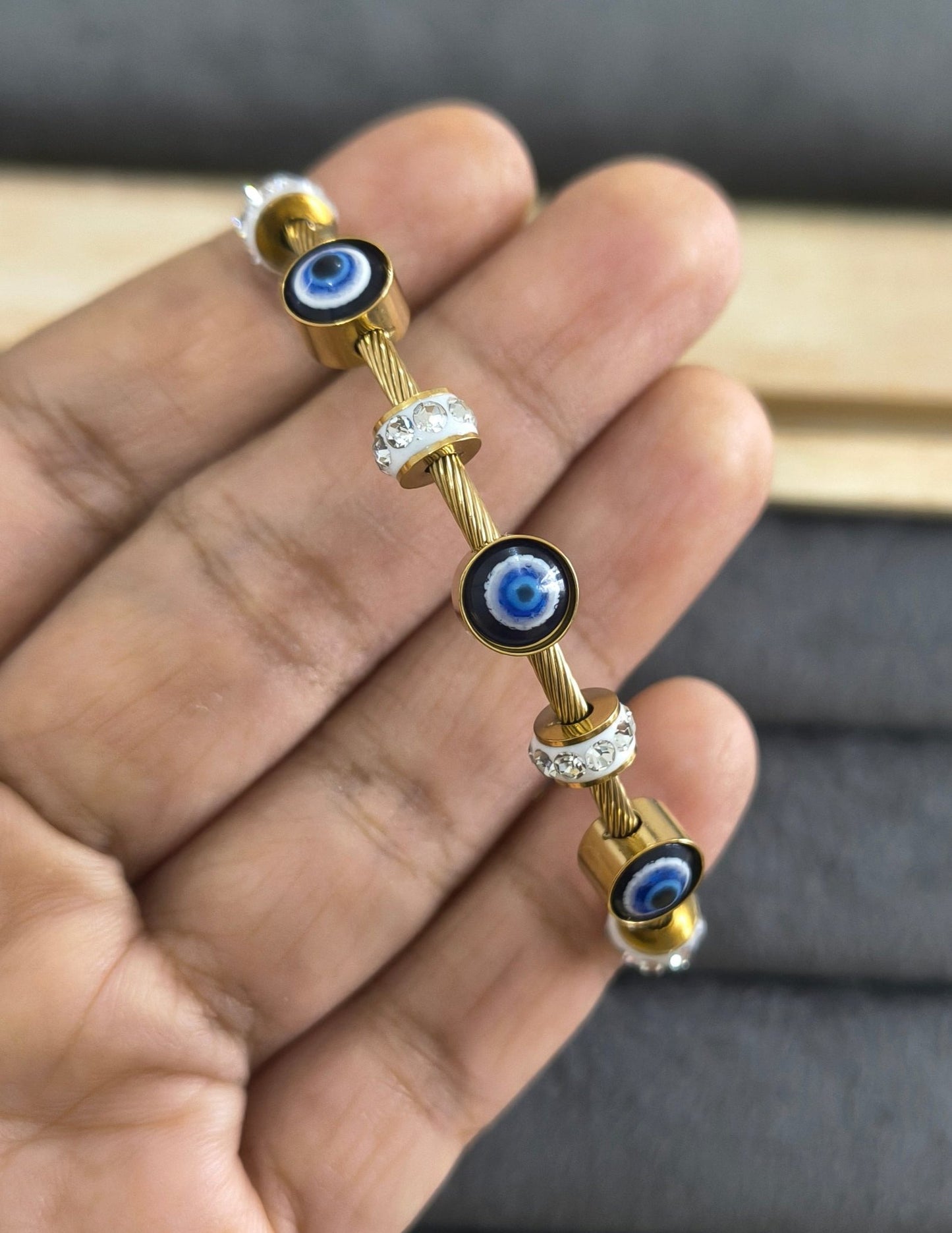 Antitarnish Evil Eye Magnetic Bracelet 18K Gold Plated