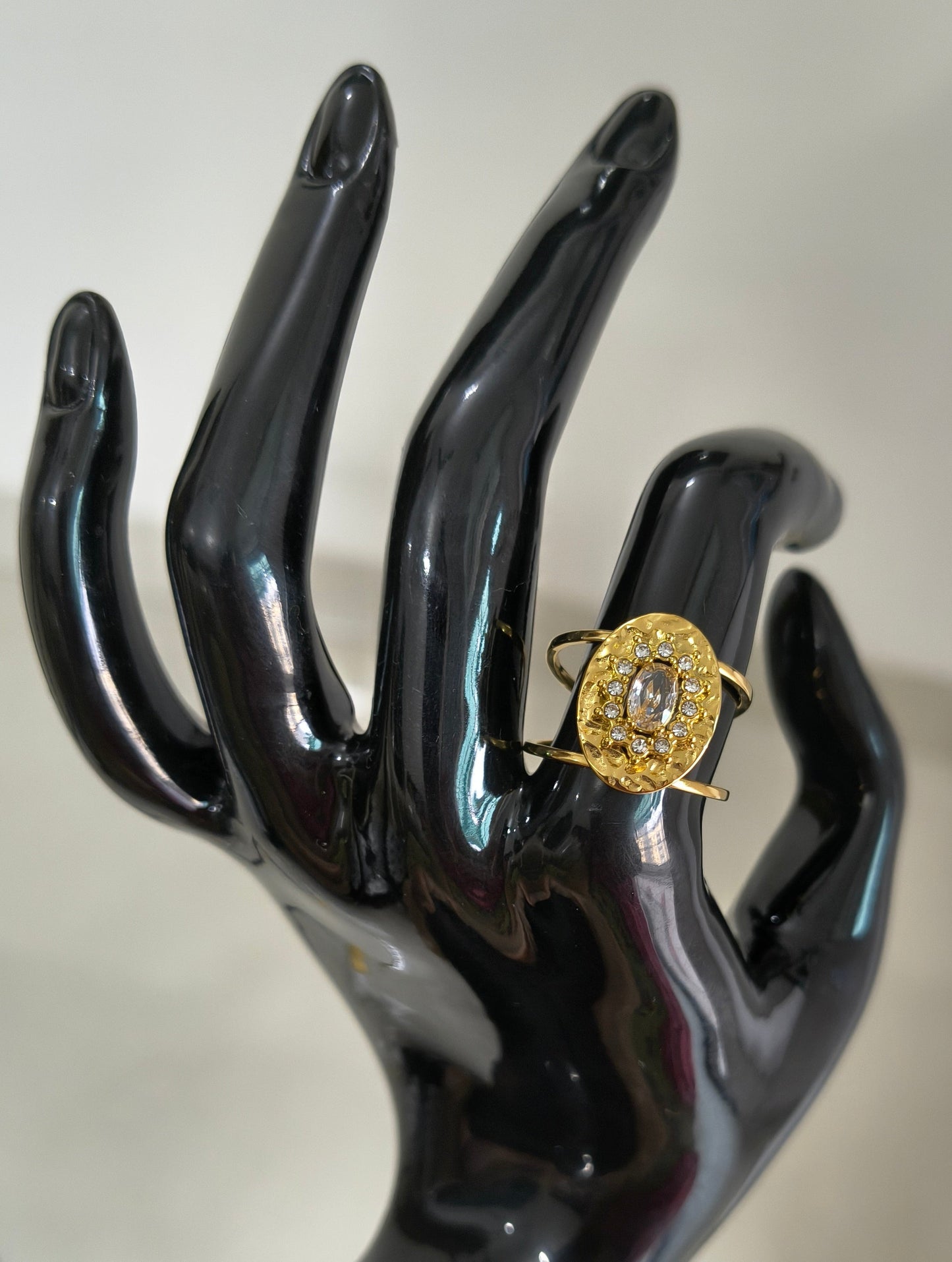 Antitarnish Golden Cocktail Solitaire Ring 18K Gold Plated