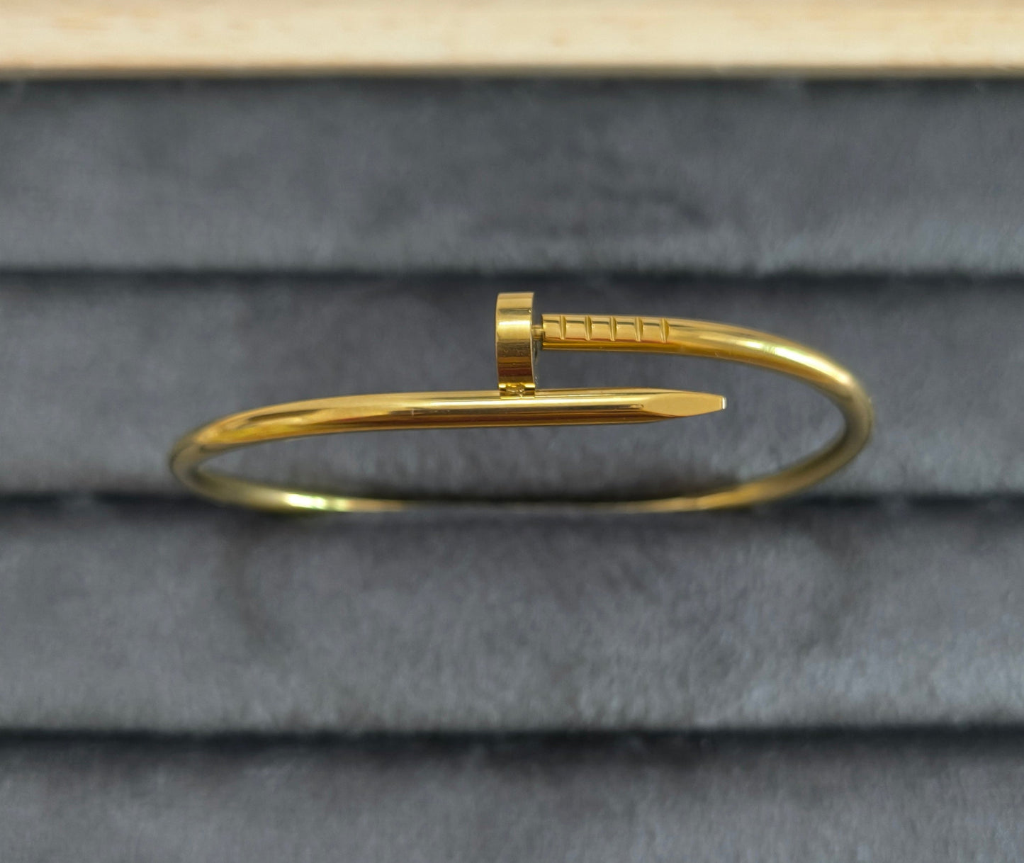 Antitarnish Golden Nail Cuff Bracelet 18K Gold Plated