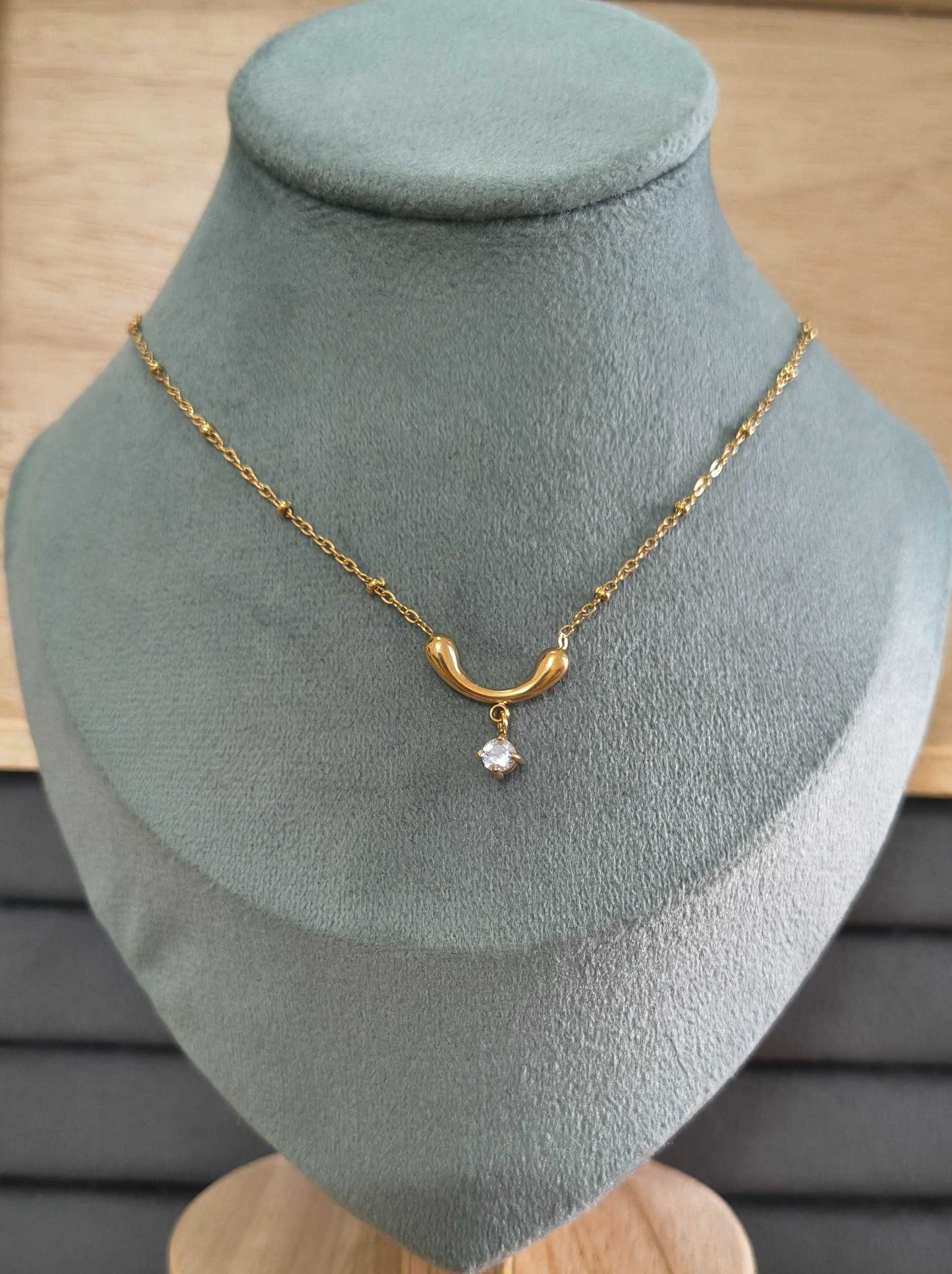 Antitarnish Necklace Delicate Chain Pendant 18K Gold Plated