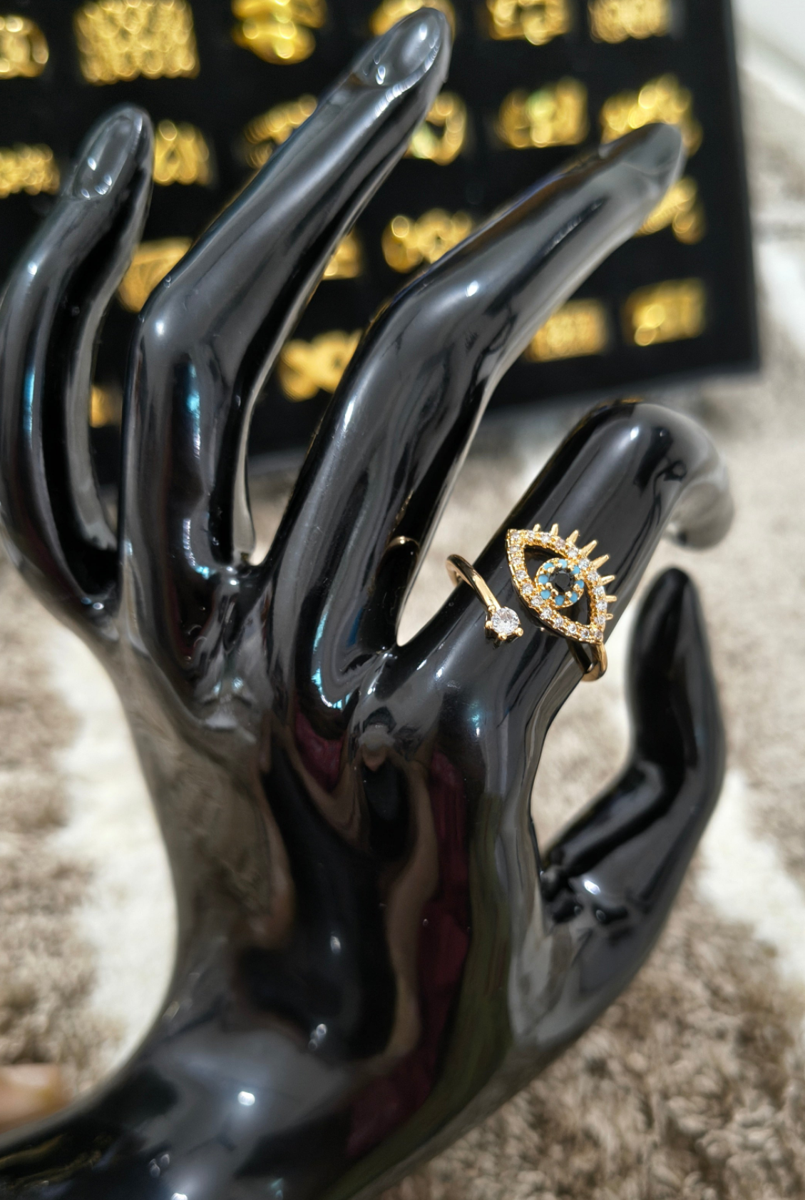 Antitarnish Trendy Evil Eye Ring 18K Gold Plated
