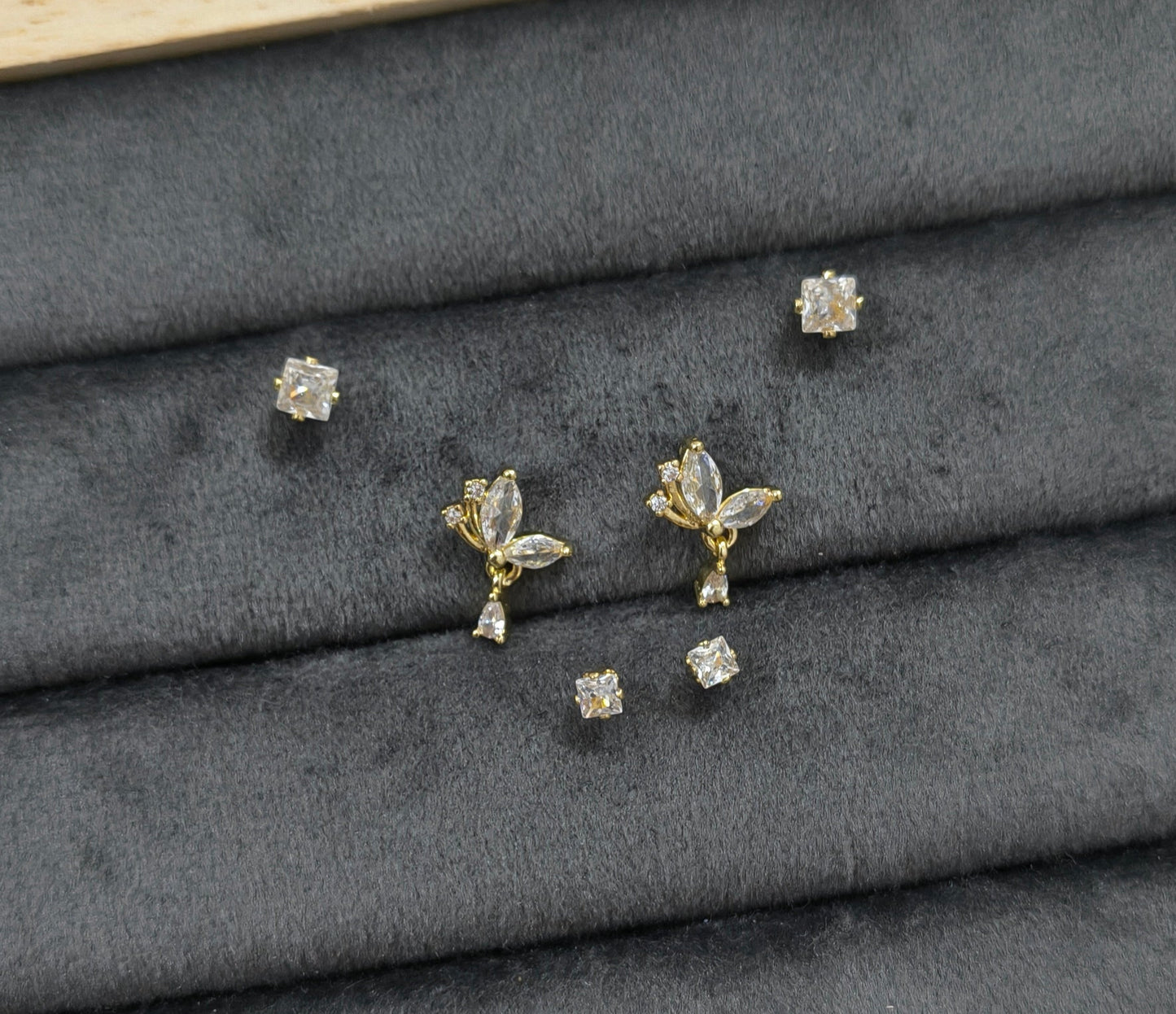 Antitarnish Trendy Studs And Drop Earrings Set Of 3 Pairs