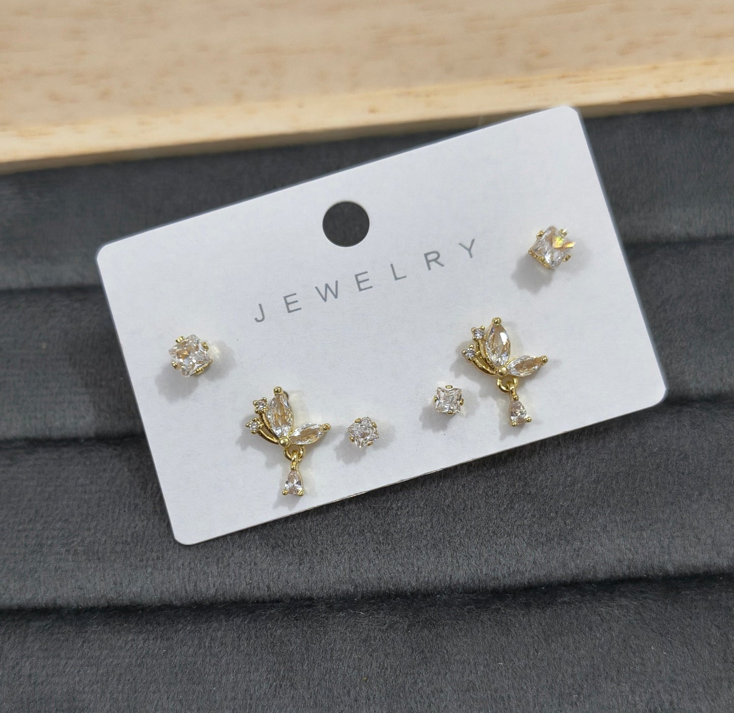 Antitarnish Trendy Studs And Drop Earrings Set Of 3 Pairs