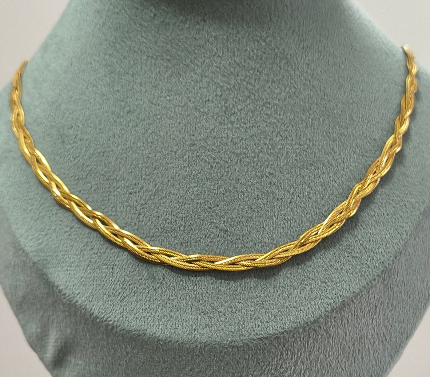 Antitarnish Unisex Braided Snake Chain 18K Gold Plated