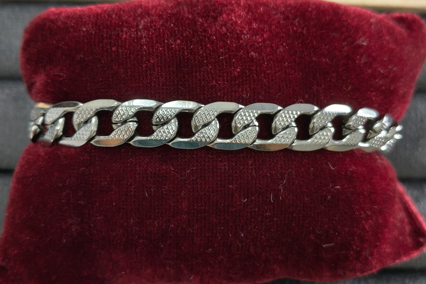 Antitarnish Unisex Cuban Chain Bracelet Silver Plated