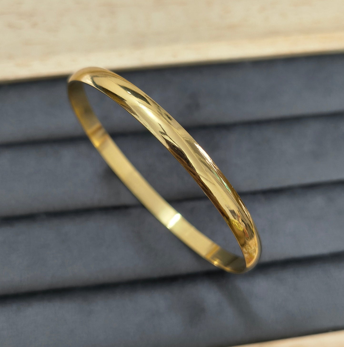 Antitarnish Unisex Plain Design Kada Bangle 18K Gold Plated