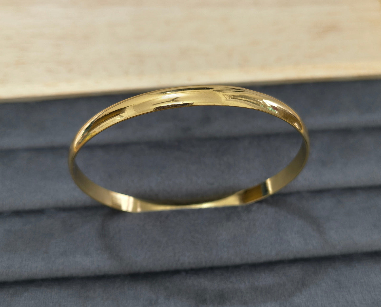 Antitarnish Unisex Plain Design Kada Bangle 18K Gold Plated