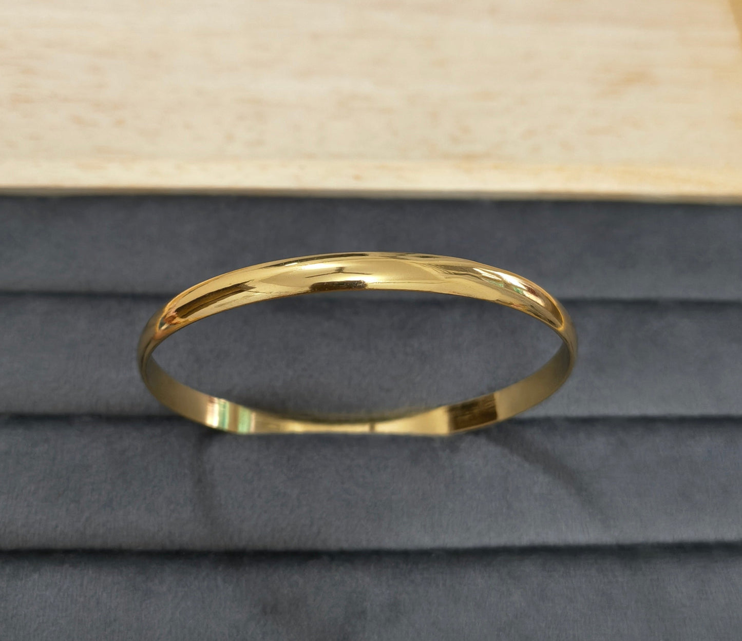 Antitarnish Unisex Plain Design Kada Bangle 18K Gold Plated