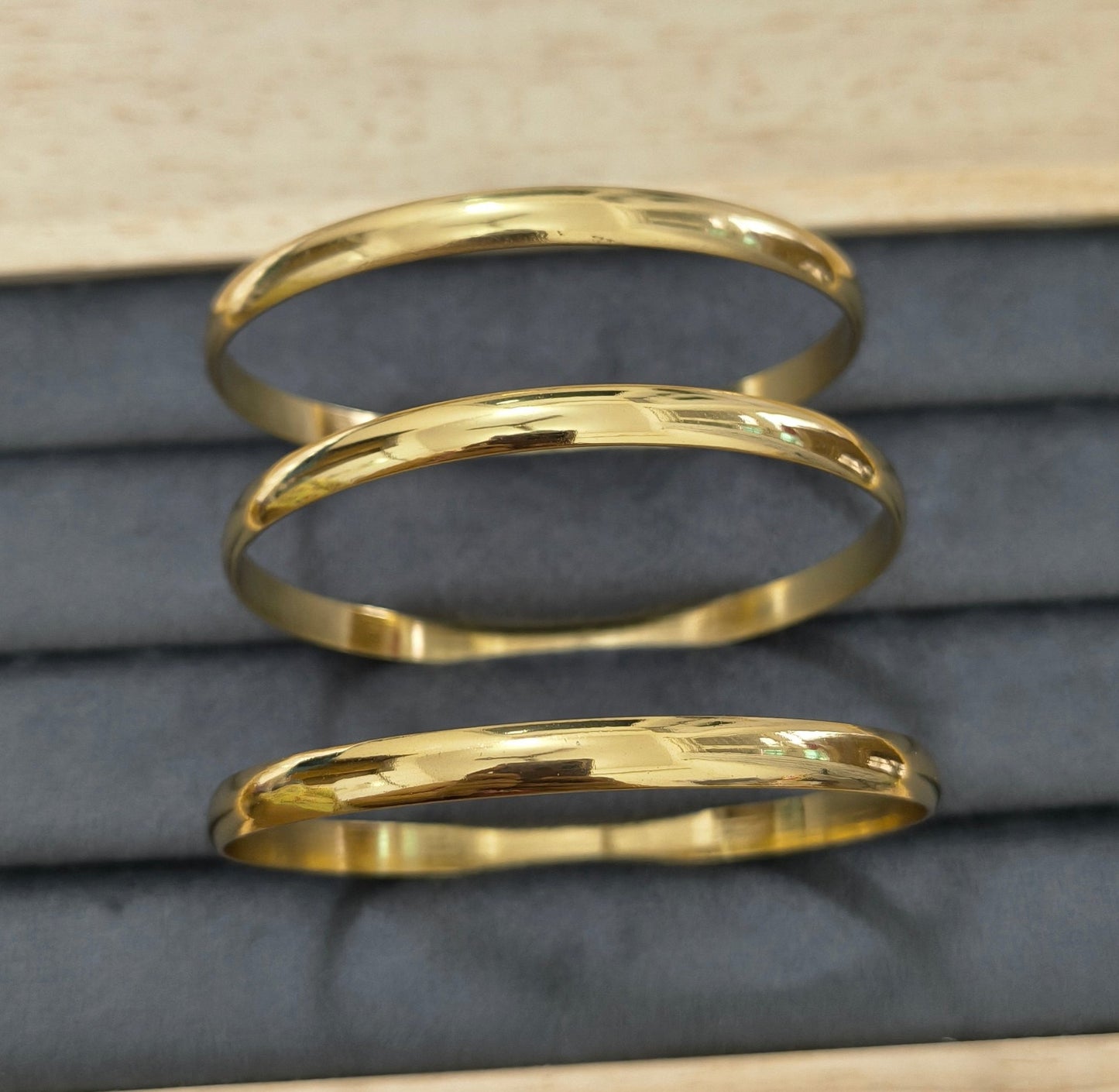 Antitarnish Unisex Plain Design Kada Bangle 18K Gold Plated