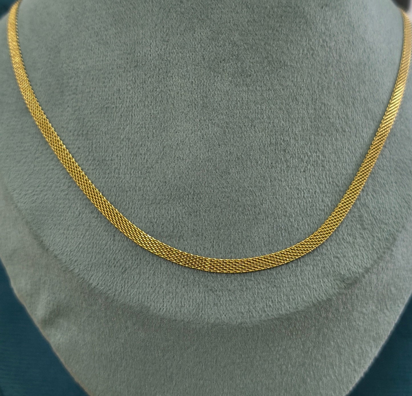 Antitarnish Unisex Sleek Flat Chain 18K Gold Plated