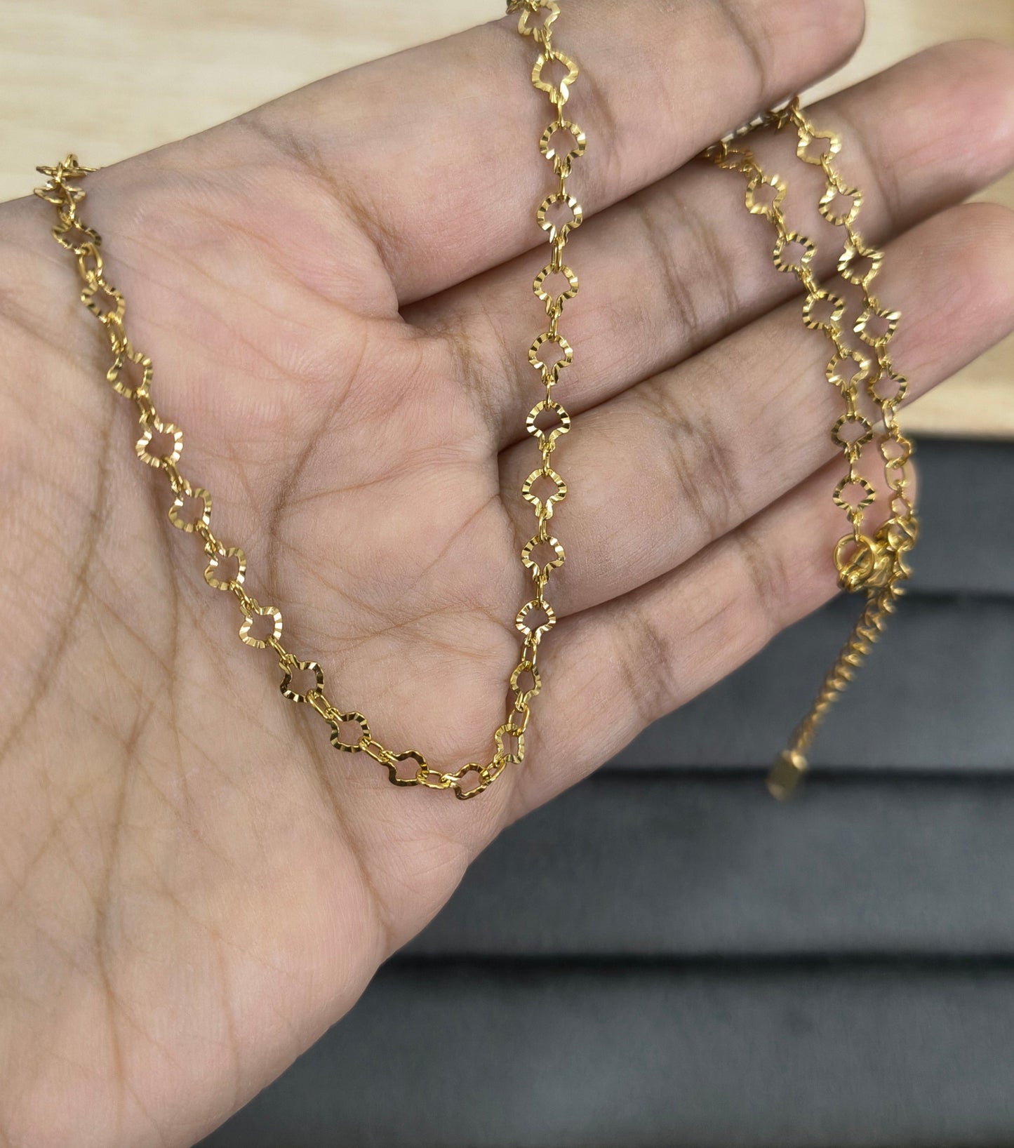 Antitarnish Vintage Flexible Chain Necklace 18K Gold Plated
