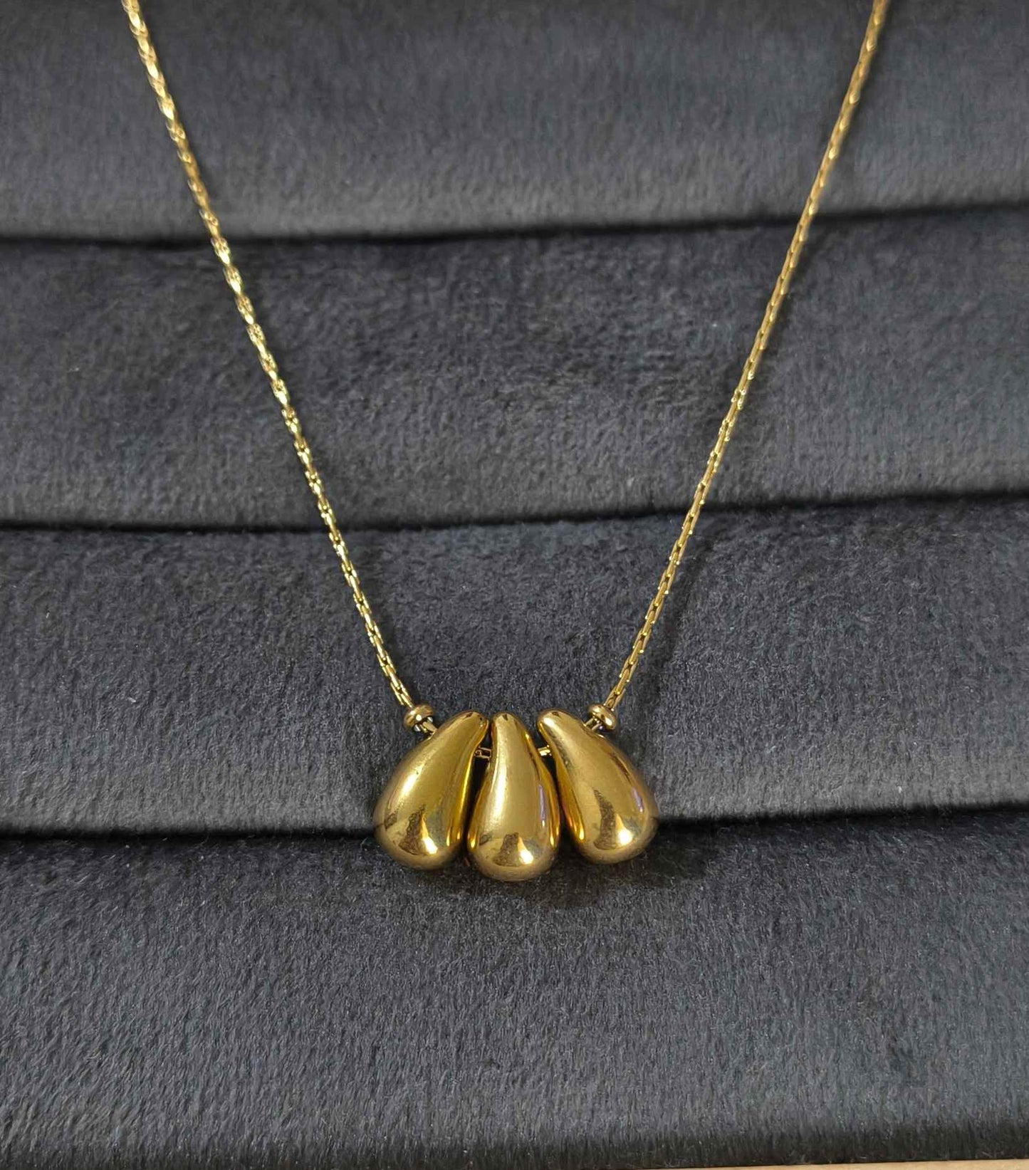 Antitarnish Waterdrop Pendant Necklace 18K Gold Plated