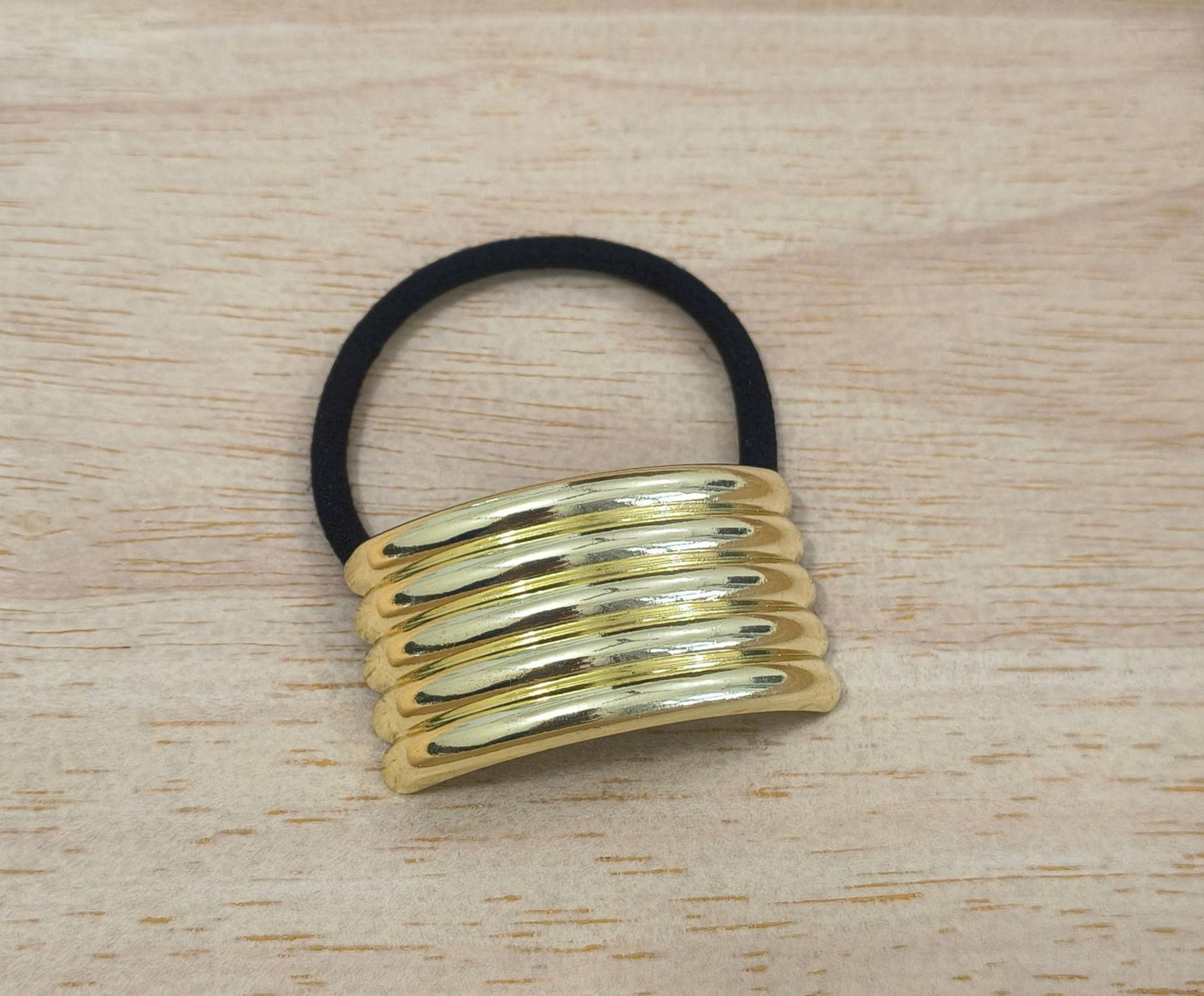 Brass Golden Half Cuff Five Lines Hair Band 18K Gold Plated