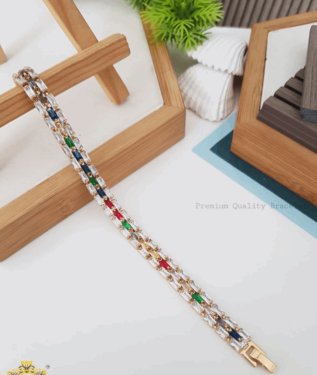 Dazzling Multicolored Zircon Studded Tennis Bracelet