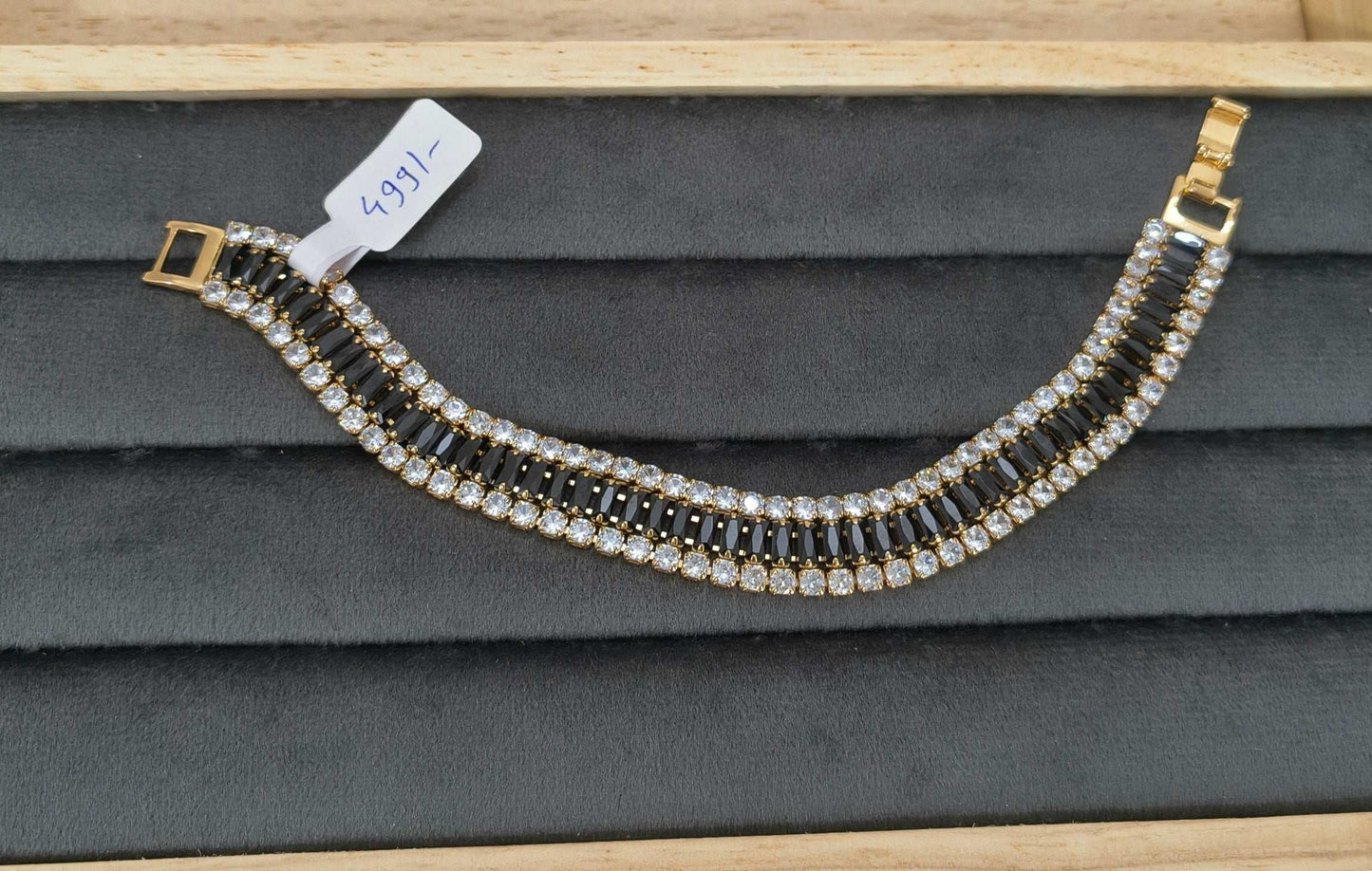 Dazzling Three Layered Zircon Studded Bracelet