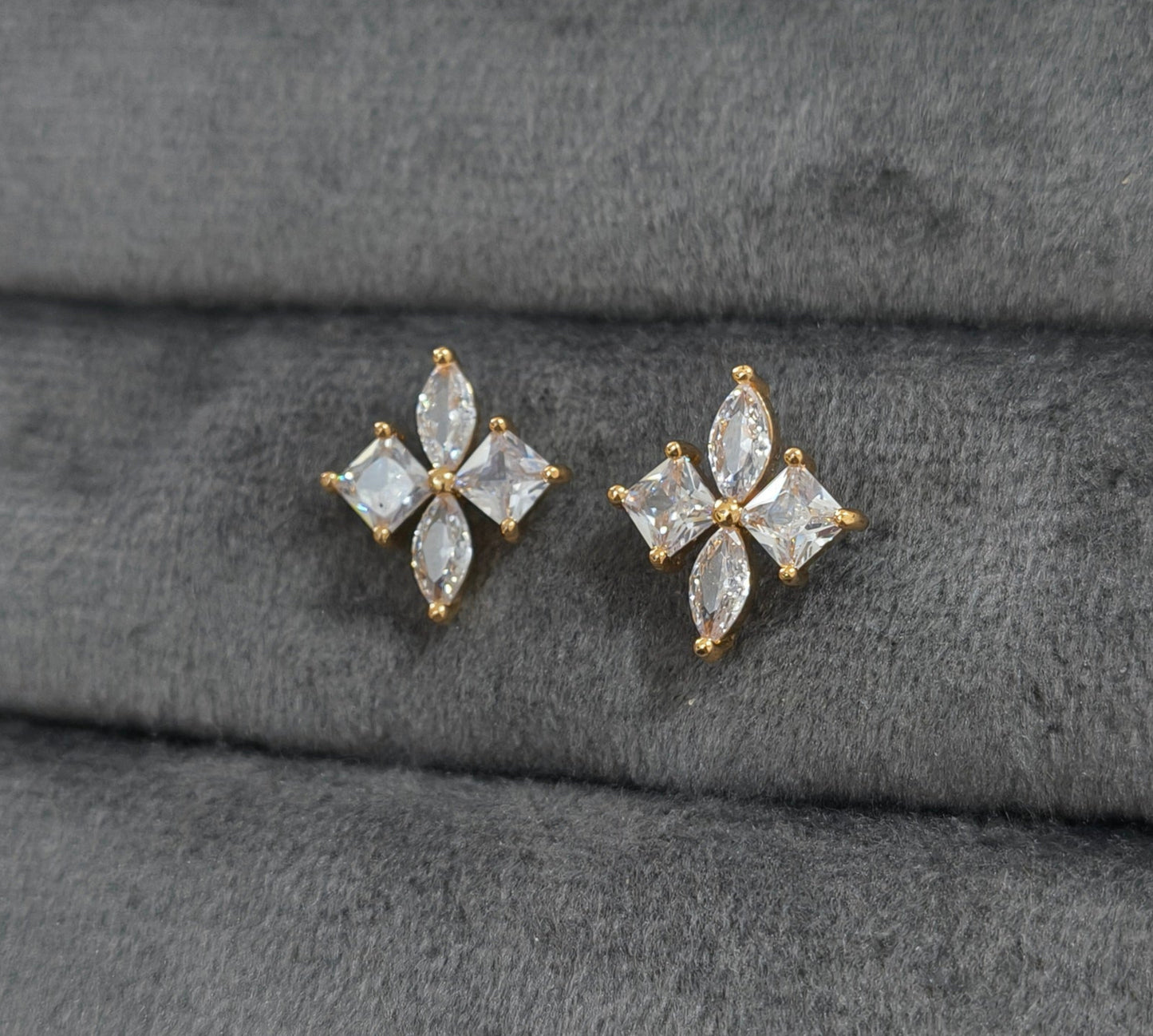 Delicate Glass Colour Petals Stud Earrings