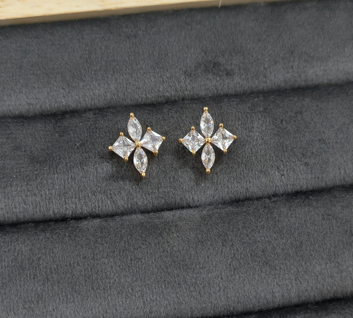 Delicate Glass Colour Petals Stud Earrings