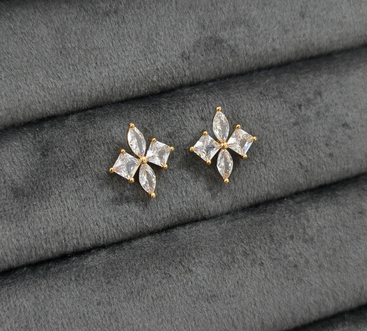 Delicate Glass Colour Petals Stud Earrings