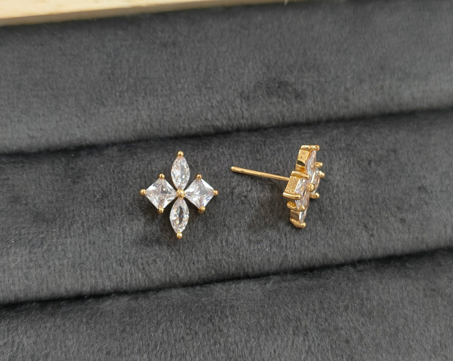 Delicate Glass Colour Petals Stud Earrings