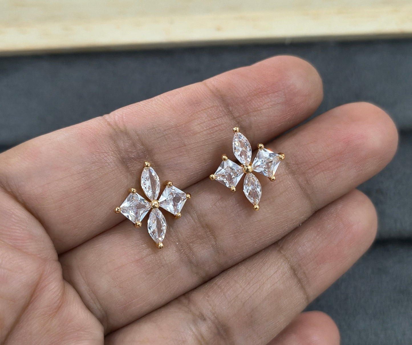 Delicate Glass Colour Petals Stud Earrings