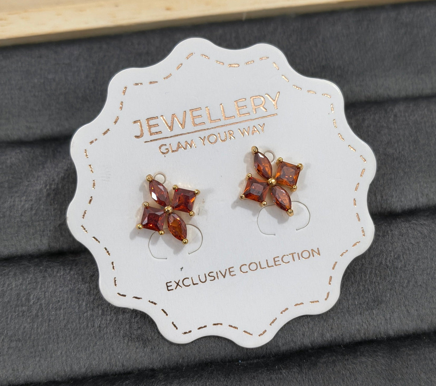 Delicate Red Petals Stud Earrings
