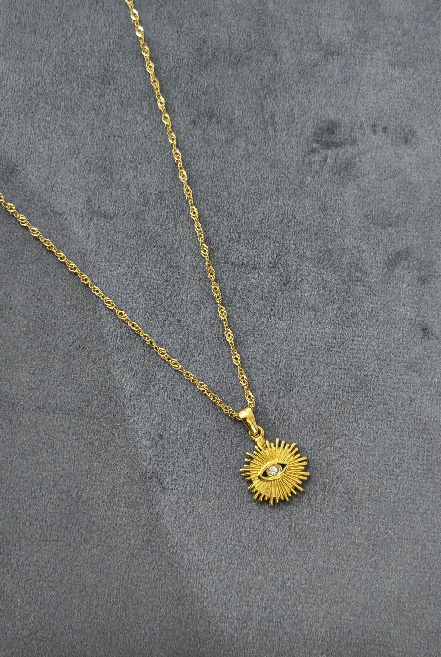 Diamonds and Golden Drops Necklace 18K Gold Plated