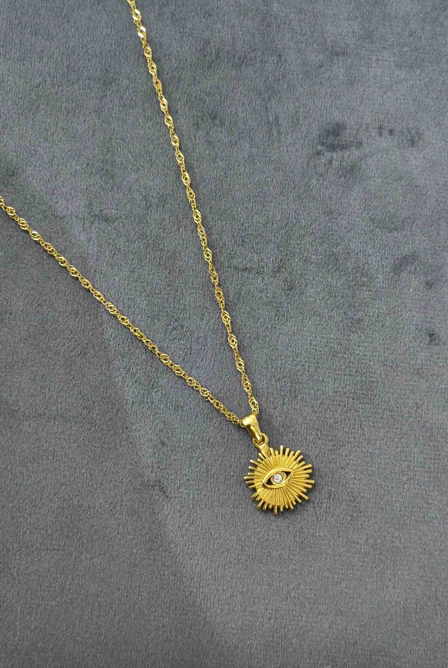 Diamonds and Golden Drops Necklace 18K Gold Plated