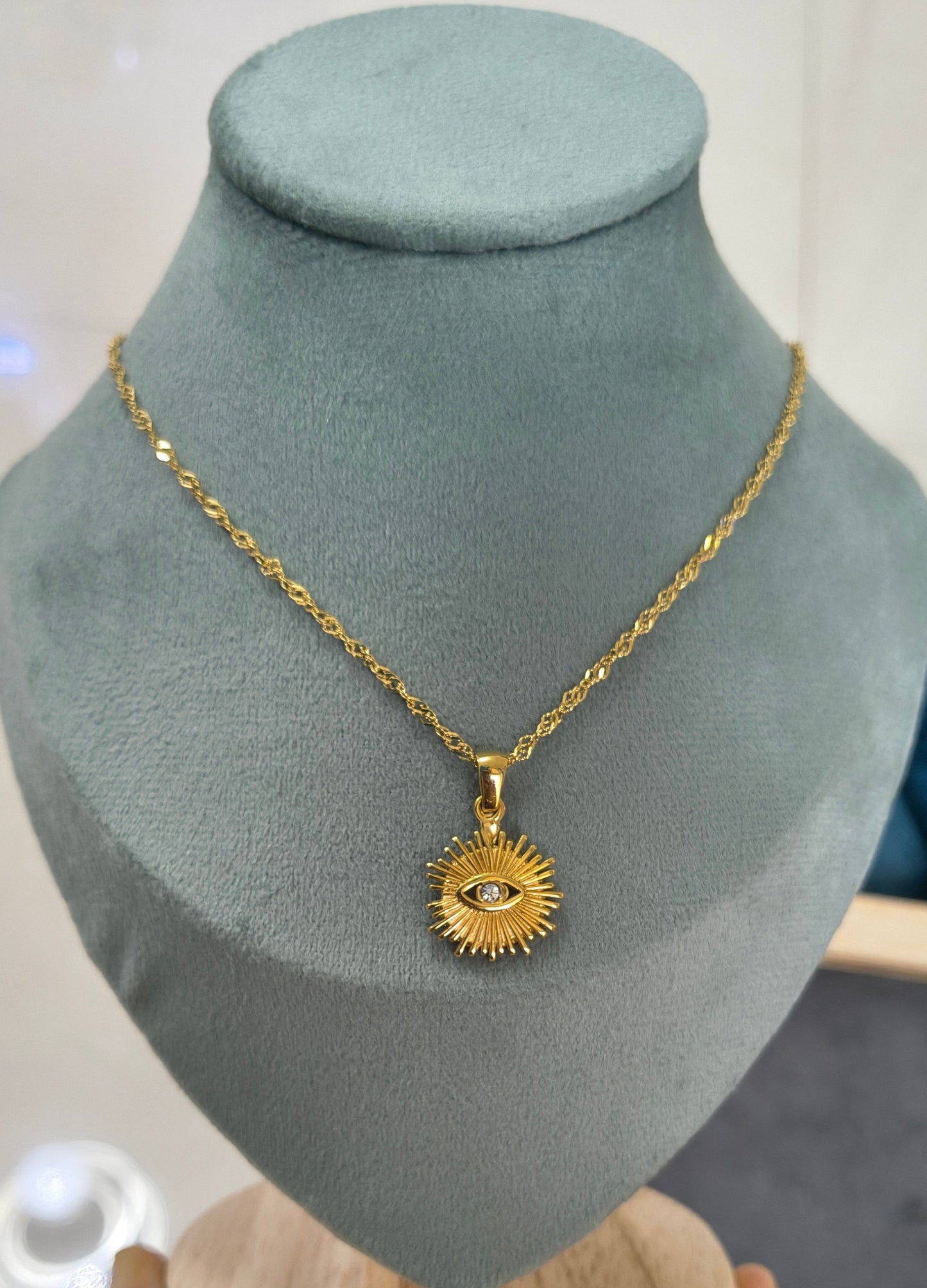 Diamonds and Golden Drops Necklace 18K Gold Plated