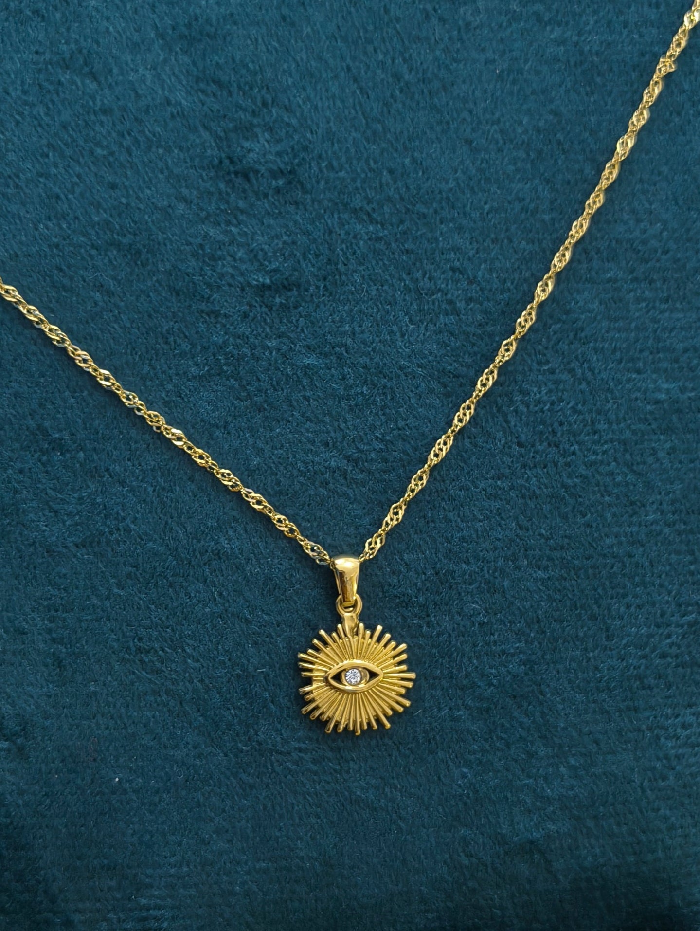 Diamonds and Golden Drops Necklace 18K Gold Plated