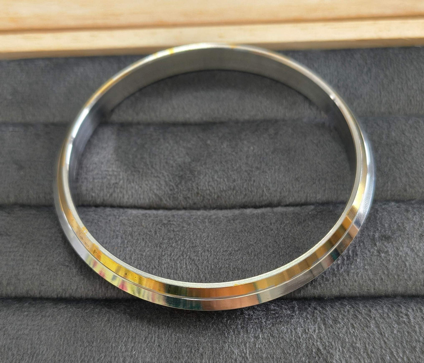 Dual Tone Gold Silver Plated Heavy Punjabi Kada Bracelet