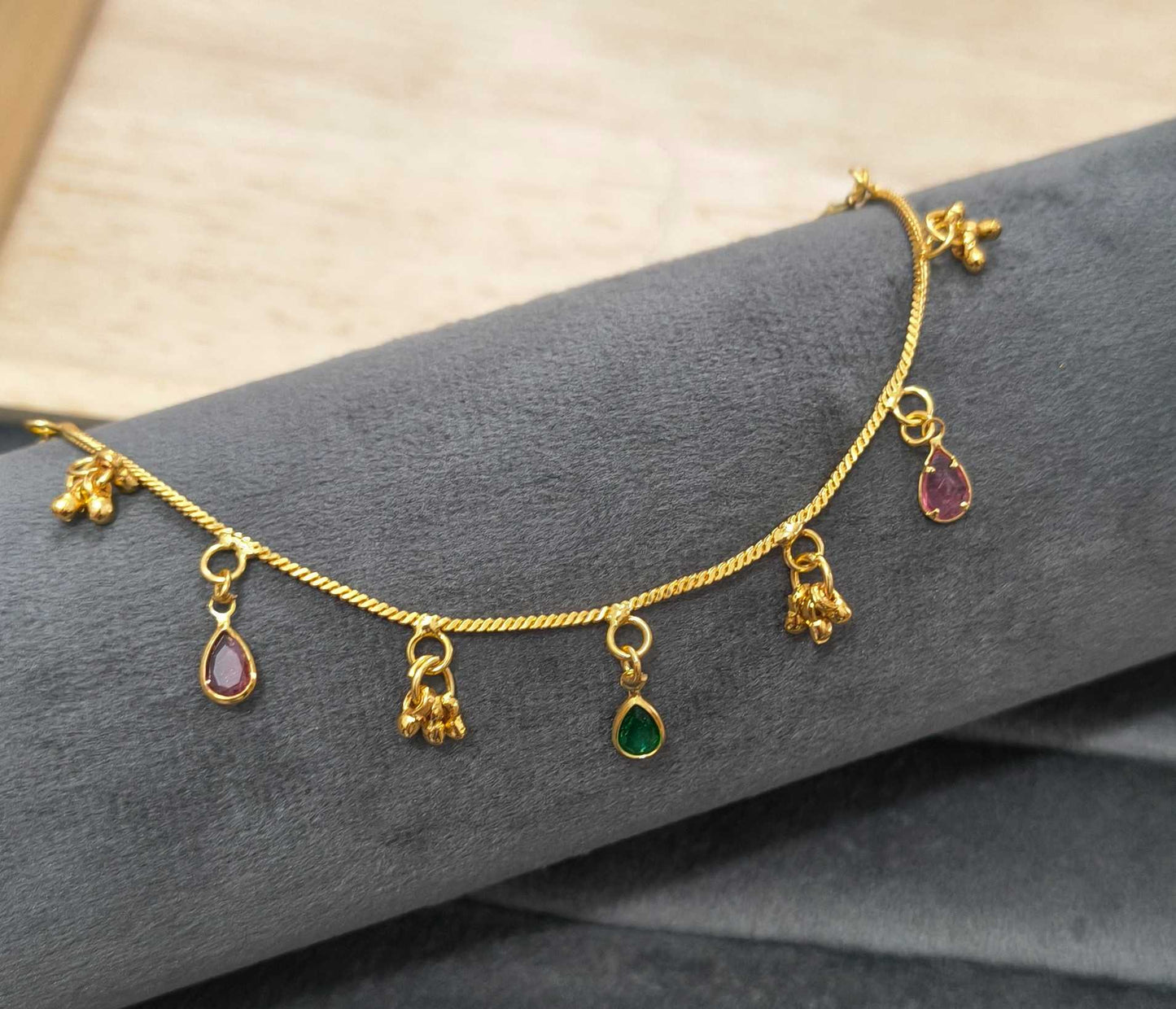 Fancy Dailywear Gold Plated Multi Charm Drop Necklace