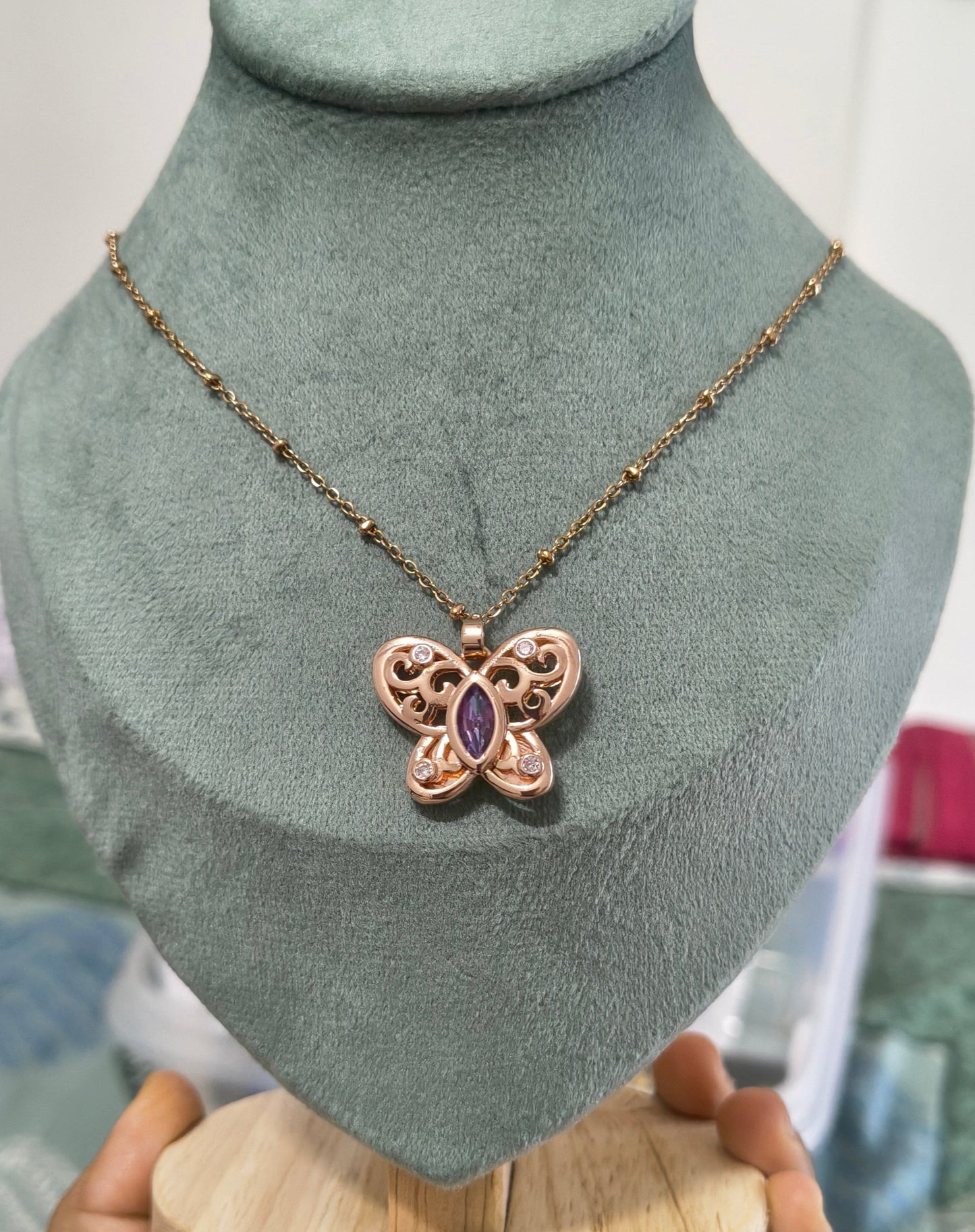 Fancy Seven Stone Changeable Butterfly Necklace