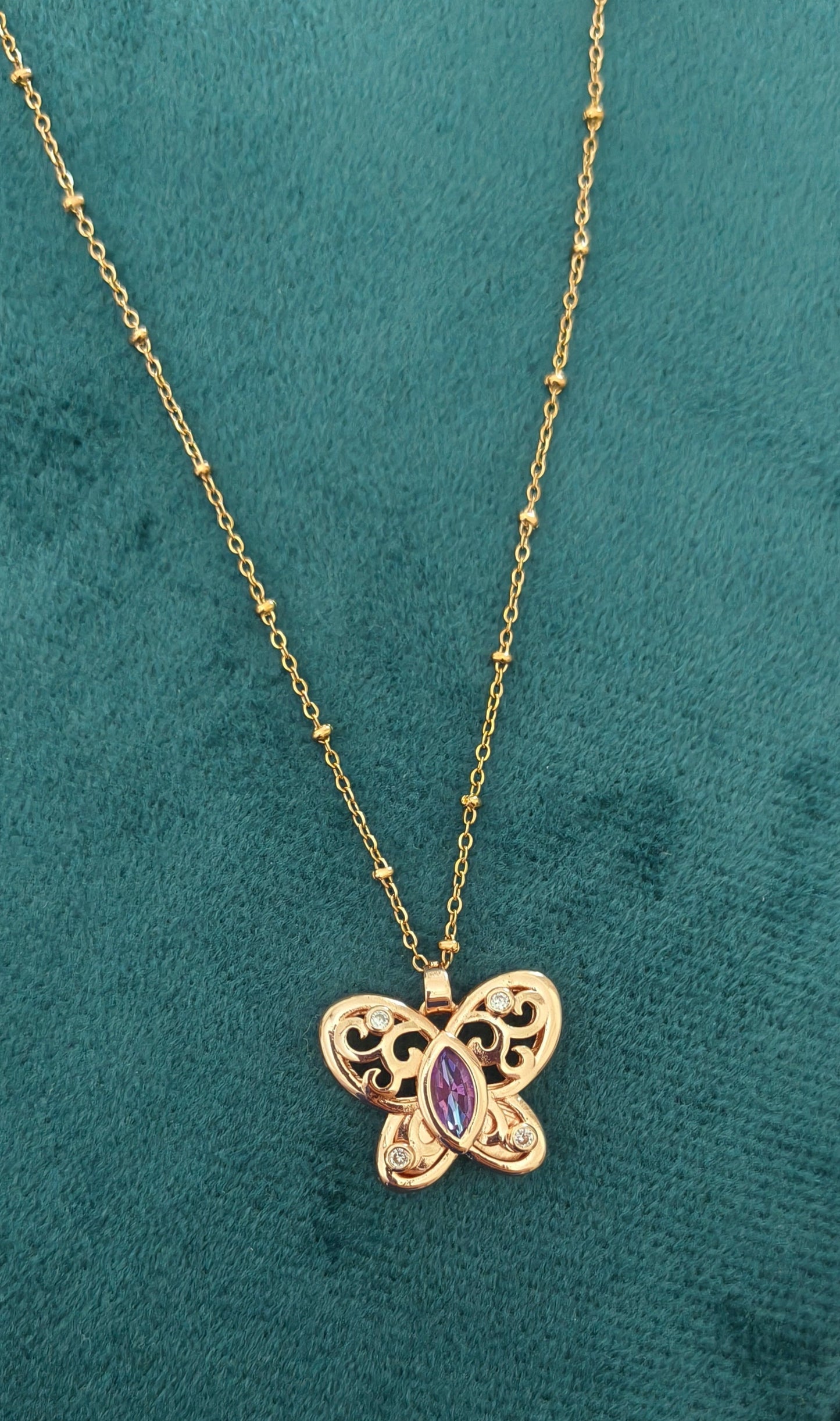 Fancy Seven Stone Changeable Butterfly Necklace