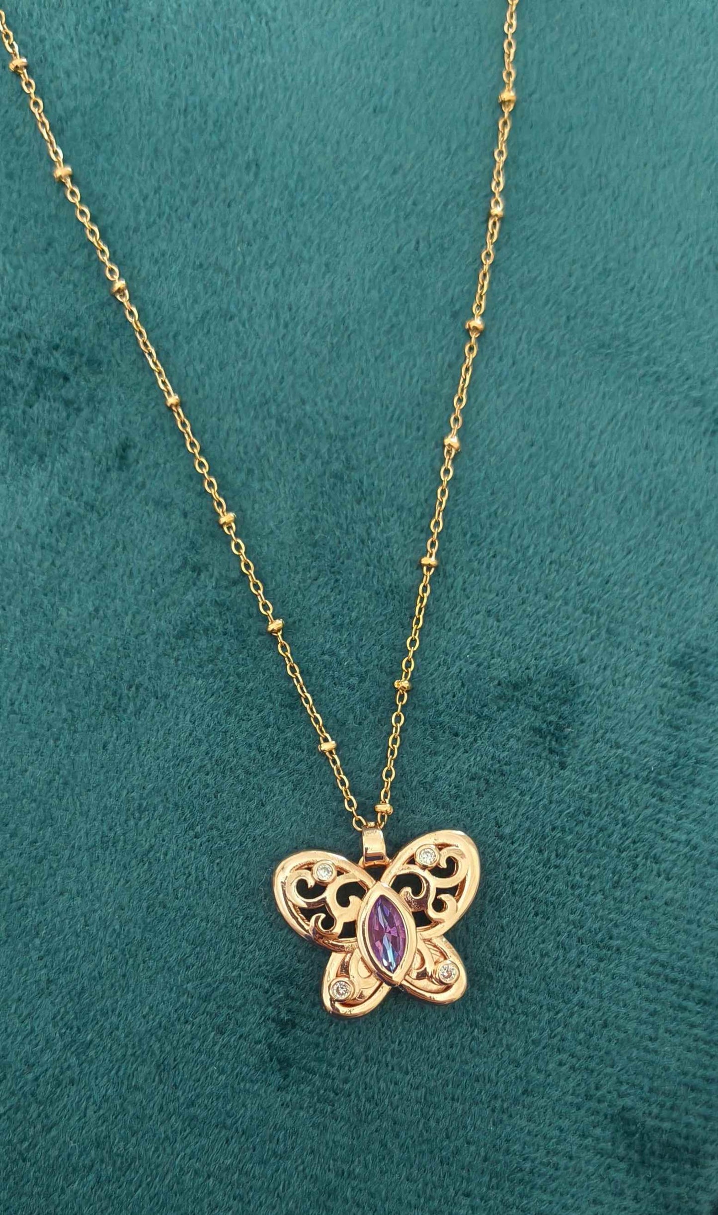 Fancy Seven Stone Changeable Butterfly Necklace